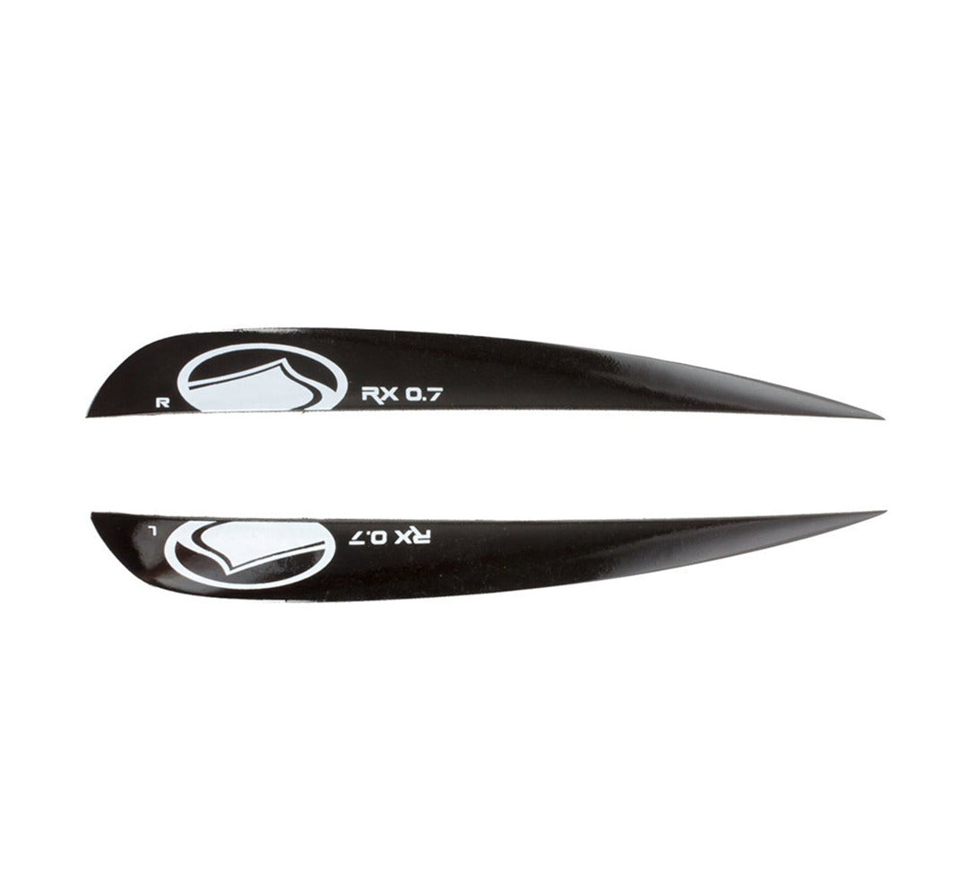 Black RX Fin (Pair) with white logo and bolt kit included.