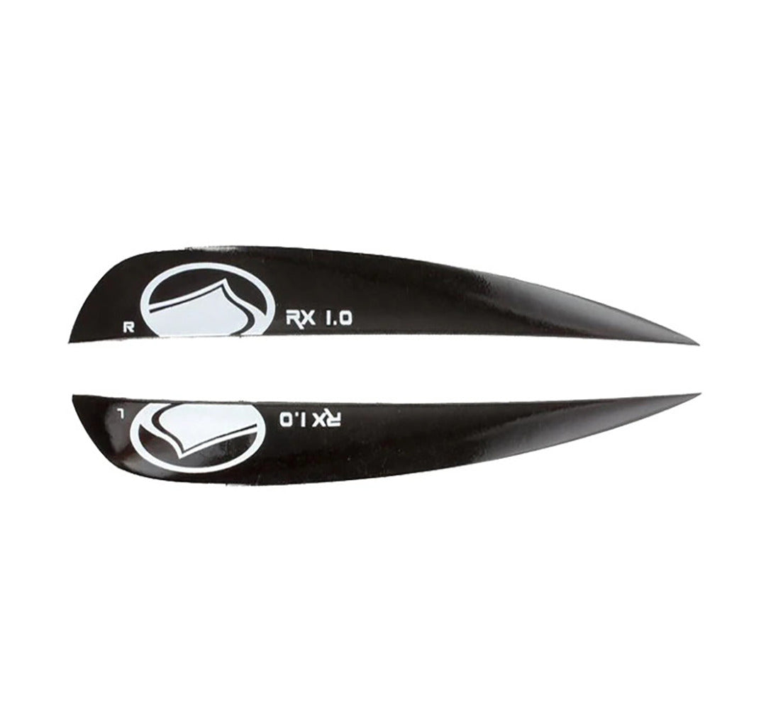 Black RX Fin (Pair) with white logo and bolt kit included.