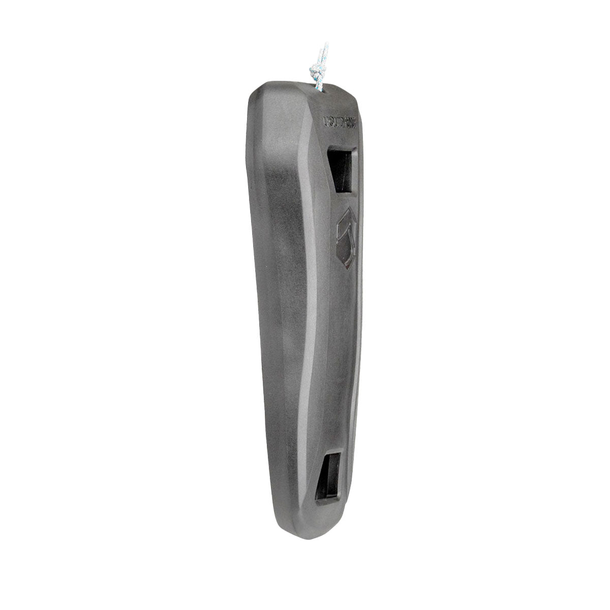 Front angled view of liquid force boat defender in Dark Grey, includes rope to secure product and made of EVA injected foam.