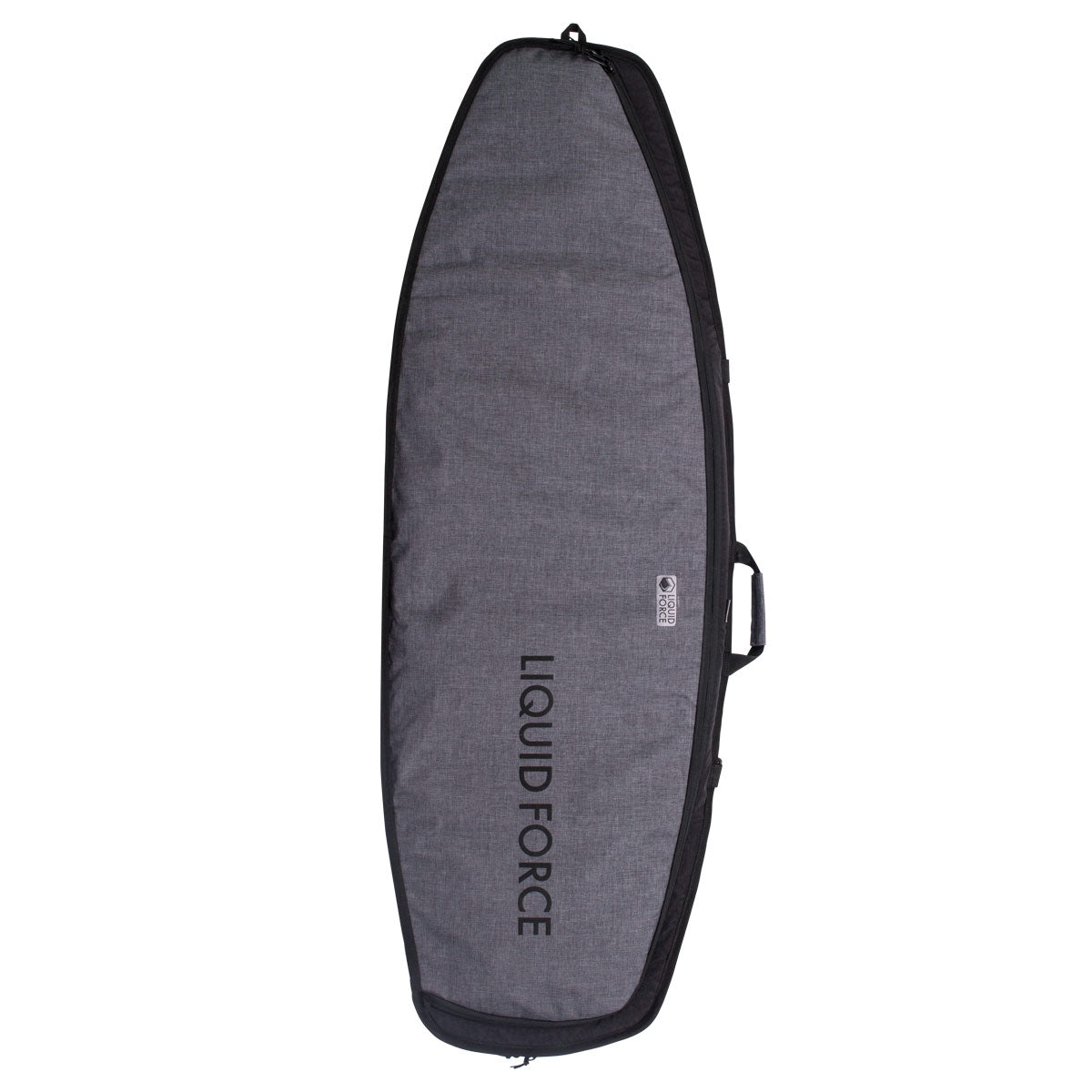 DLX Surf & Skim Traveler Board Bag, grey with black trim and handles.