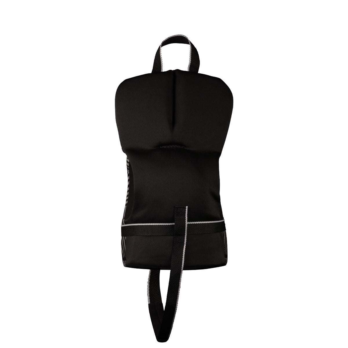 Rear view of Fury Infant coast guard approved vest includes straps and floating head padding