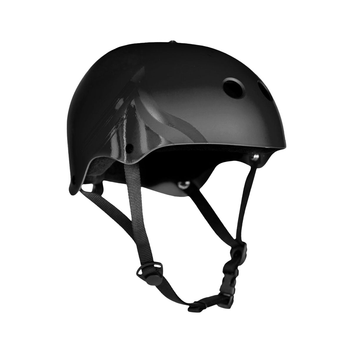 Black Hero Helmet with black straps, black inner padding, vents, and a Sweat Saver liner inside.