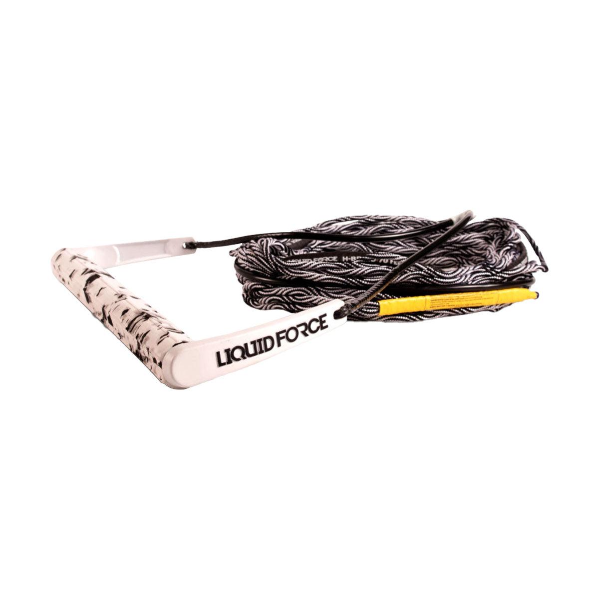 White and Black Wakeboard Team Rope and Handle Combo coiled neatly against a white background.