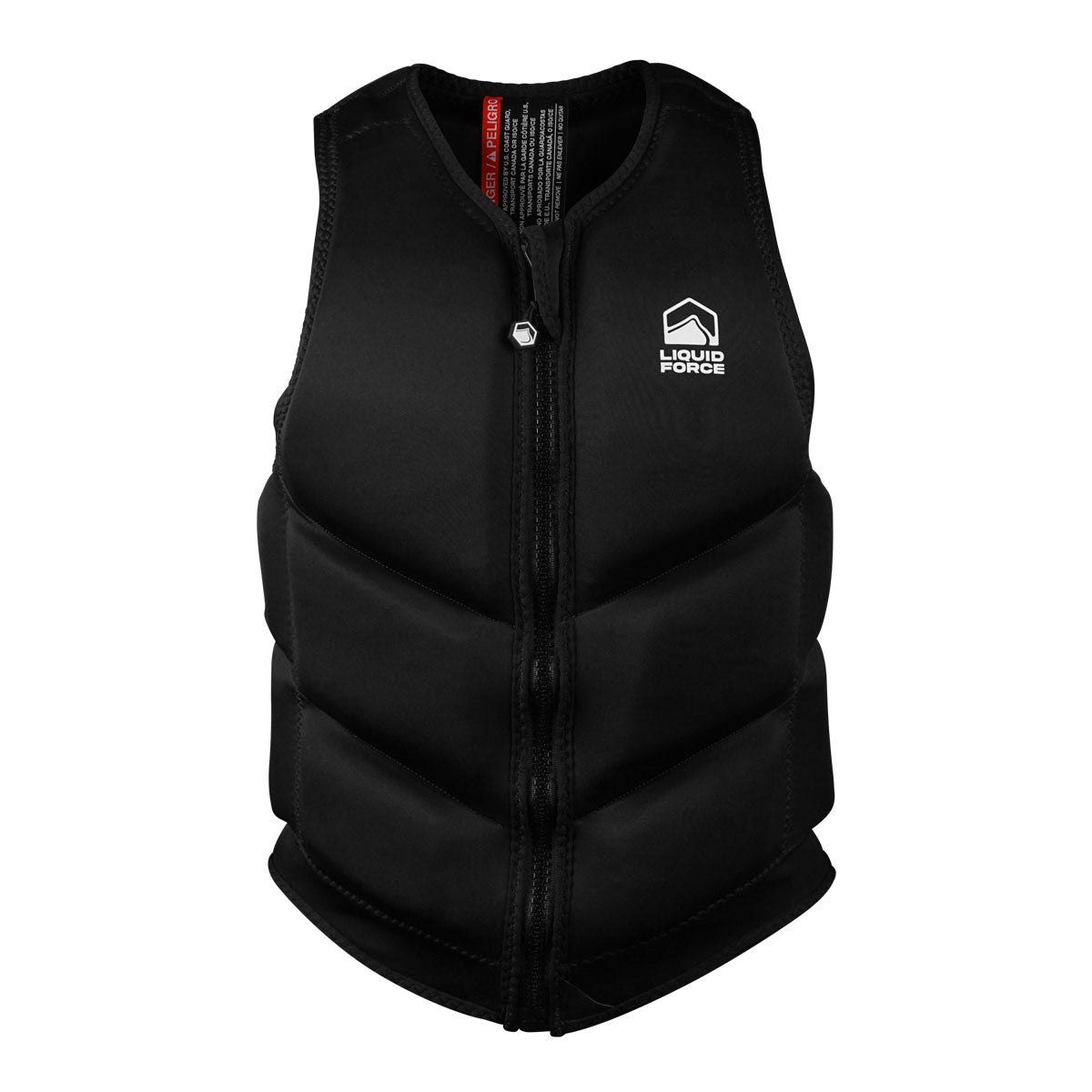 Front view of Womens Core Comp with front zipper and Liquid Force logo on the chest.