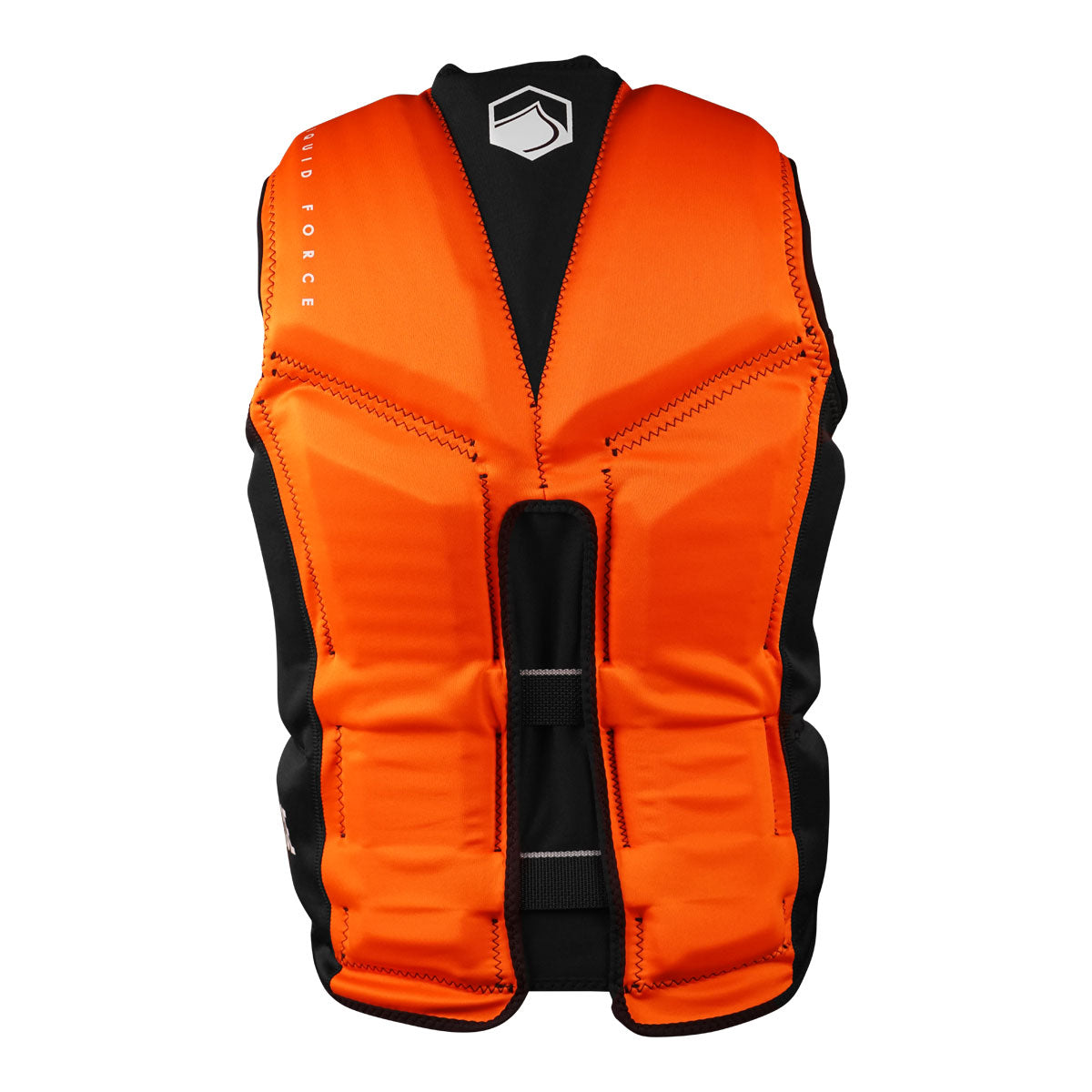 Rear view of Watson CGA life jacket with black sides and top logo.