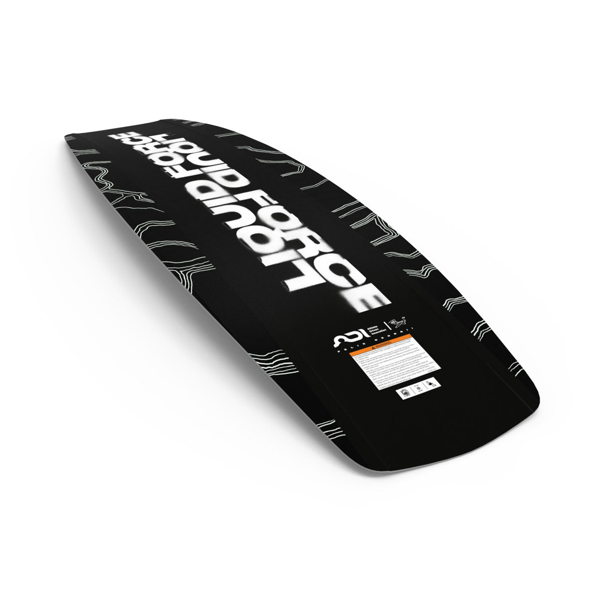 Angled view of Butterstick Pro wakeboard base in black with bold white logo text.