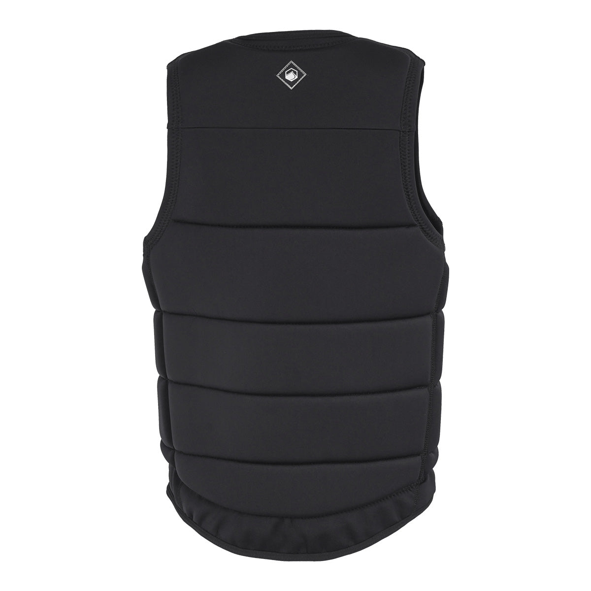 Back view of the MOD Comp Vest in solid black with LF logo at the top center.