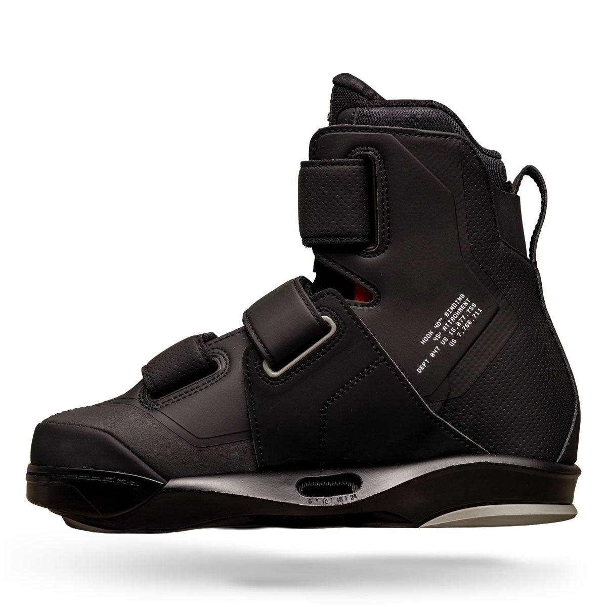 Opposite side view of Hook 4D black binding with straps.