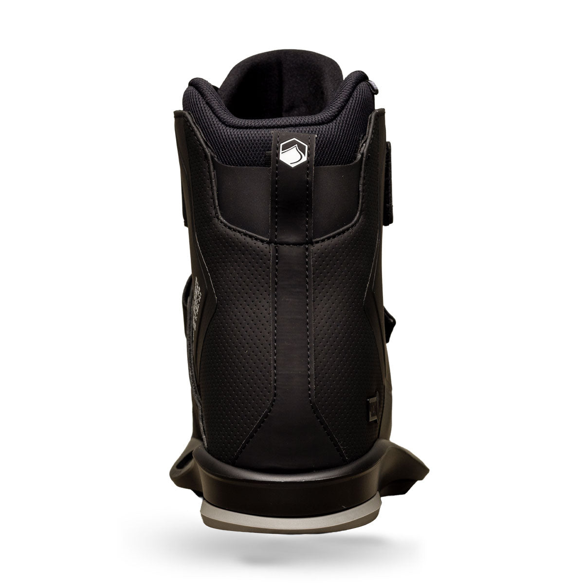 Back view of Hook 4D black binding with heel detail.