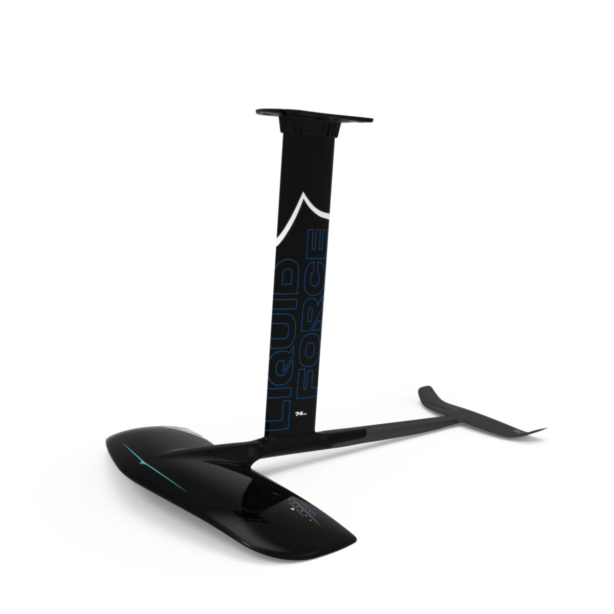 Angled view of Alloy Launch 1200 FuseLock foil set showing mast and curved front wing.