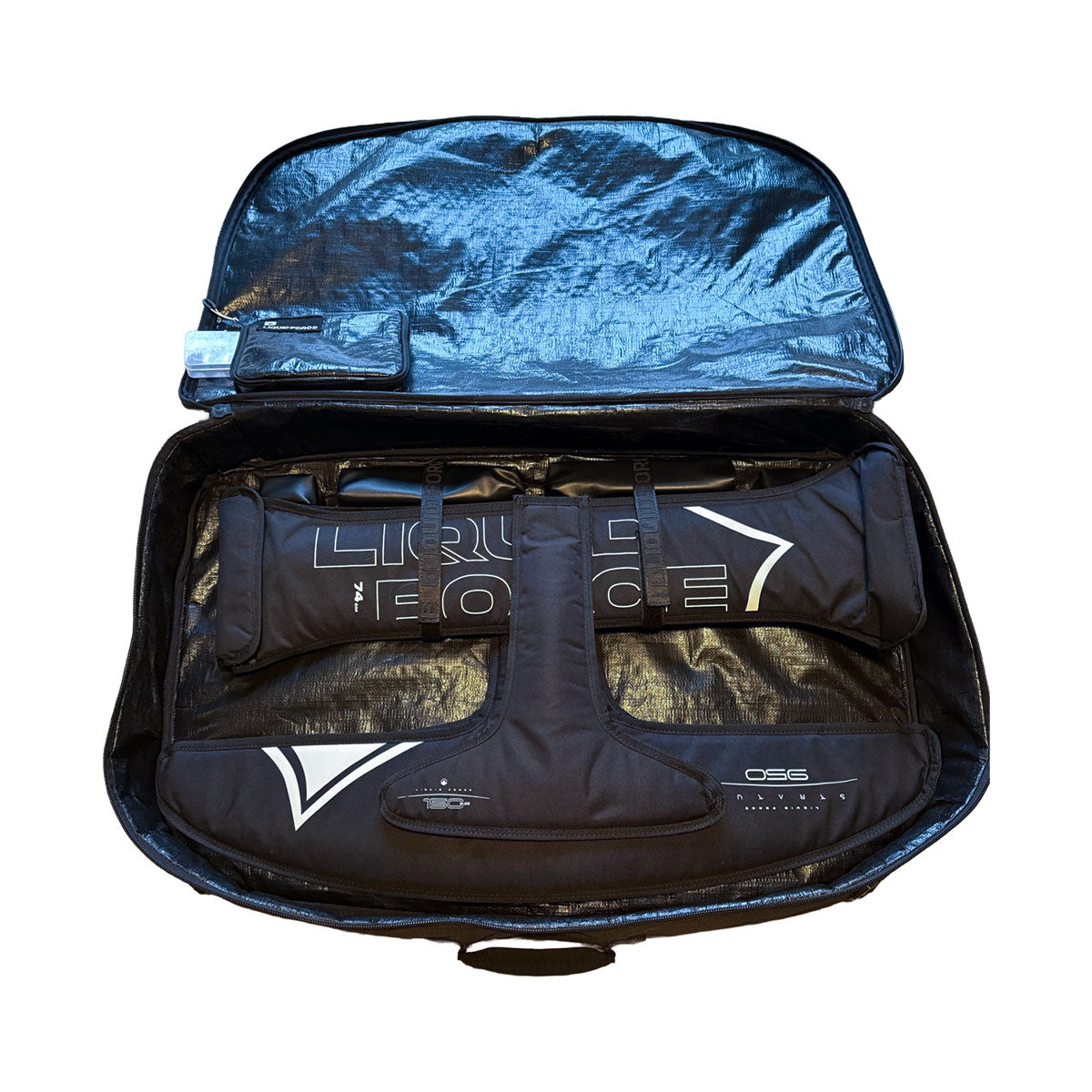 Open FuseLock Foil Set Bag showing padded compartments holding foil components.