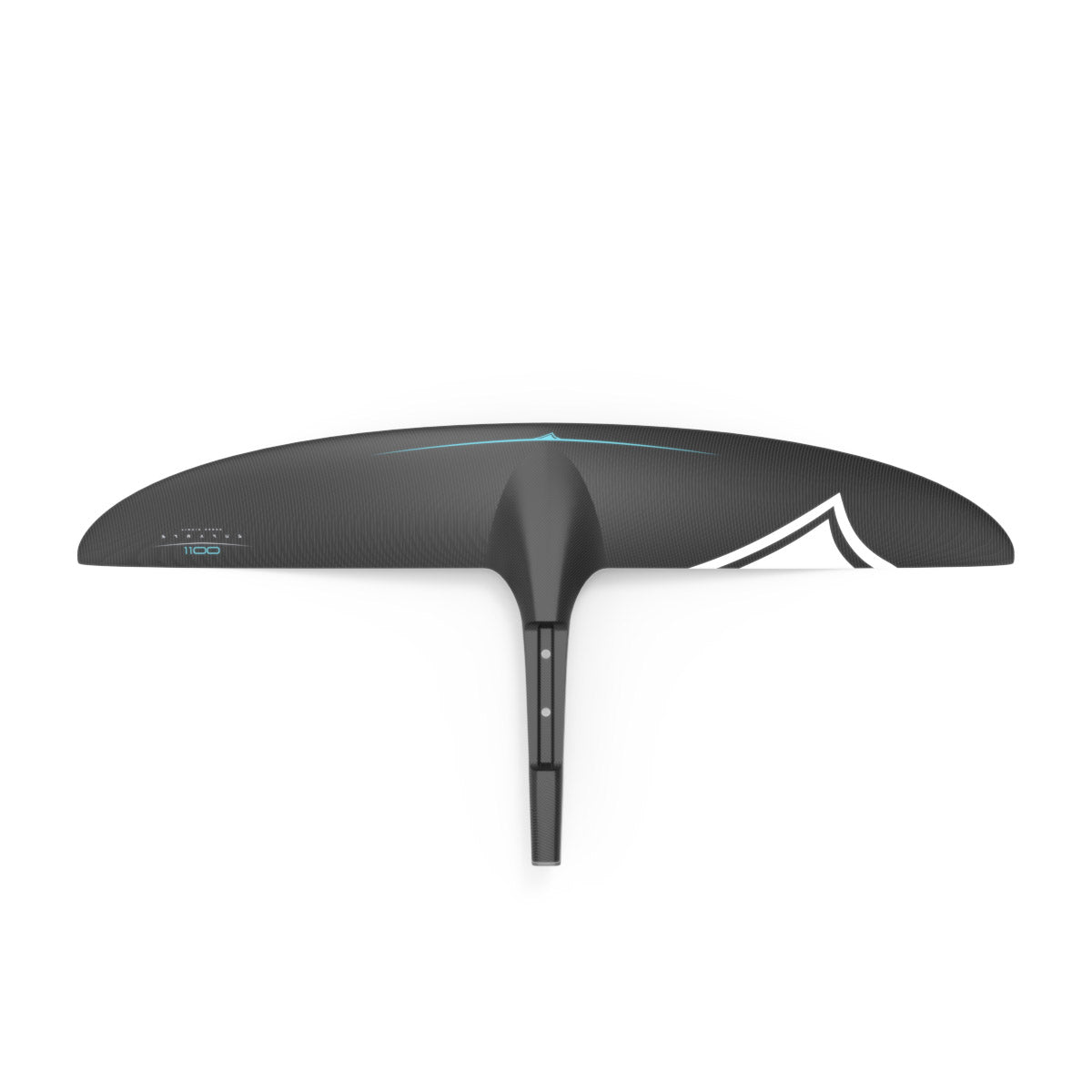 Top view of Carbon Stratus 1100 FuseLock Front Wing showing curved shape and carbon texture.