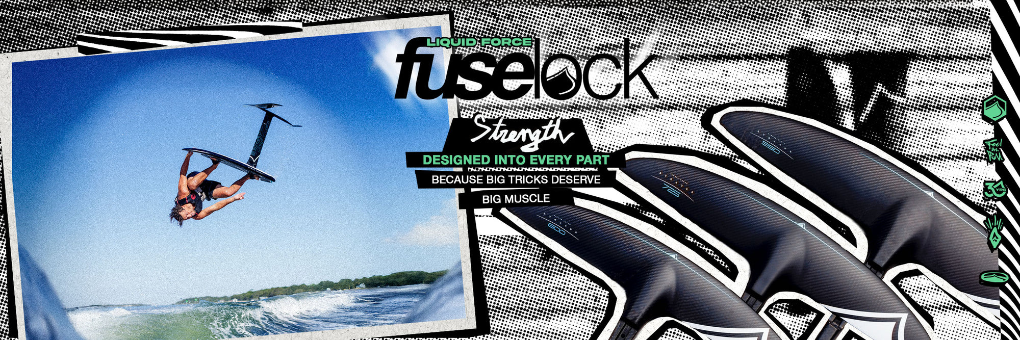 FuseLock Foil product with a rider foiling in the background