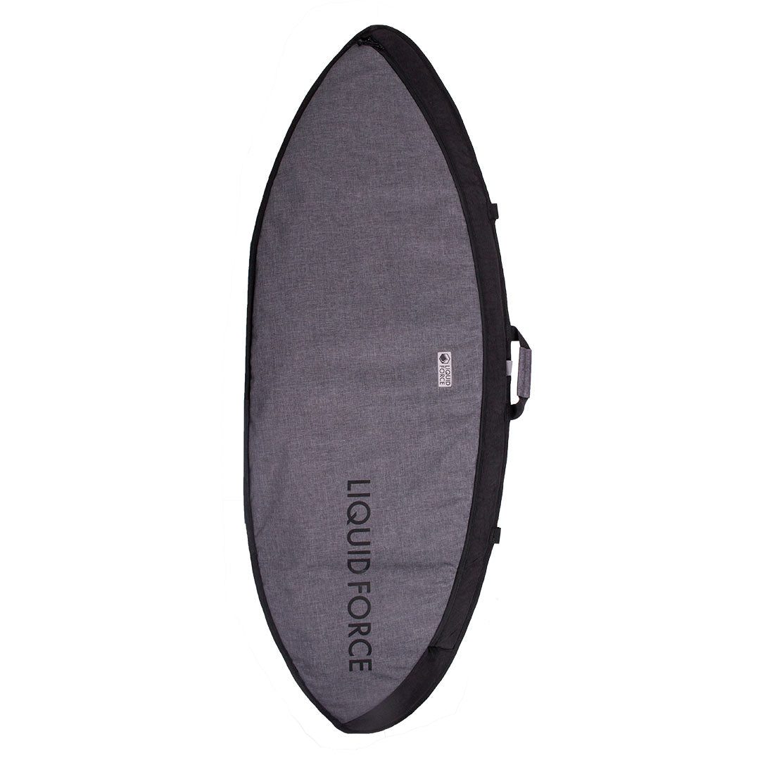 DLX Skim Day Tripper Board Bag, gray with zipper, handle, and side logo.