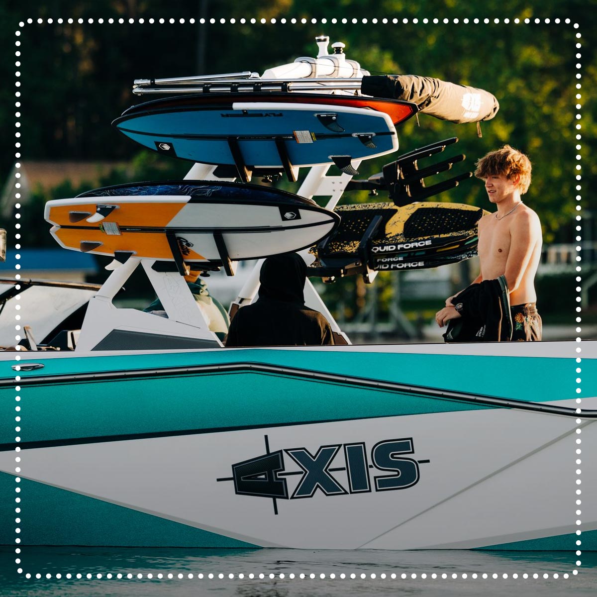 Liquid Force Clearance Ballast Collection - Athletes on Wakeboard Boat getting ready to ride