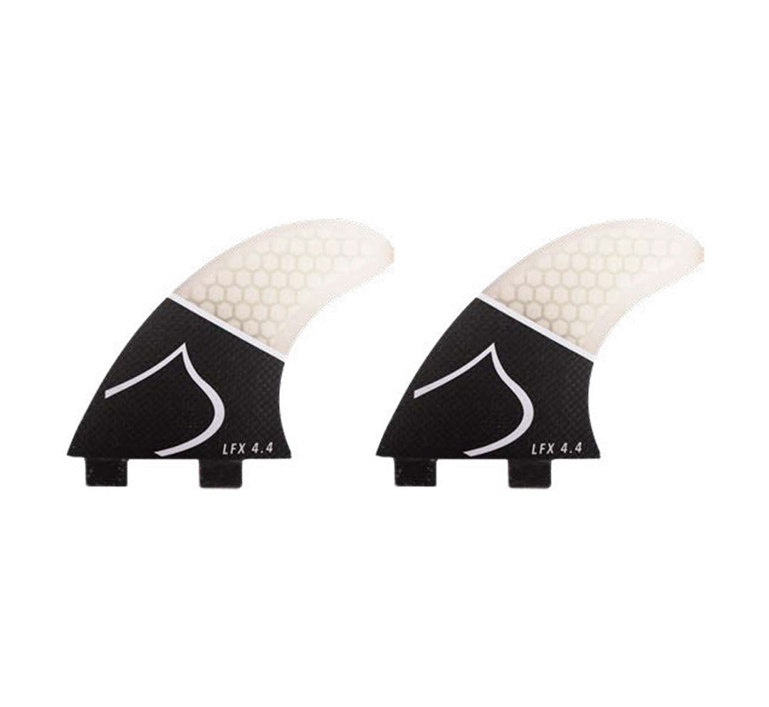 Two Carbon Honeycomb Fins in black &amp; white from a fin kit.