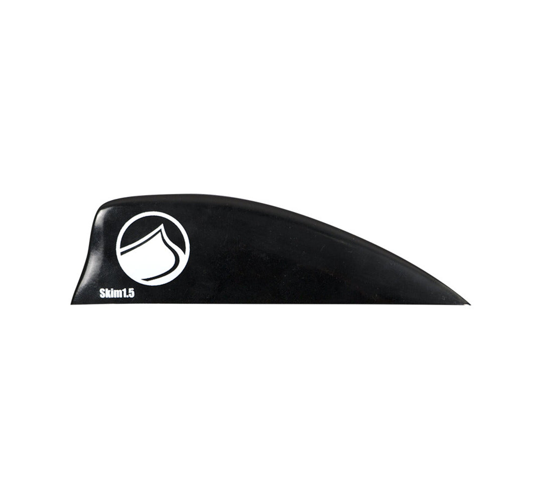 Black Skim Fin Kit 1/4-20 with white logo, Skim 1.0 text, wakesurf board replacement fin against white background.