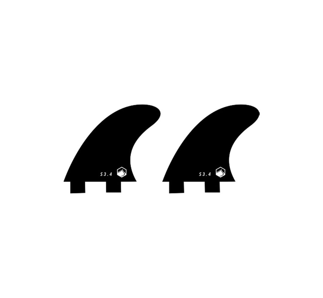 Surf Dual Tab Fin (Pair) in black on a white background.