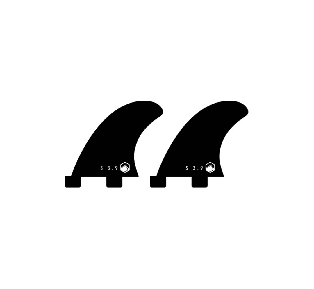 Black Surf Dual Tab Fin (Pair) on a white backdrop.