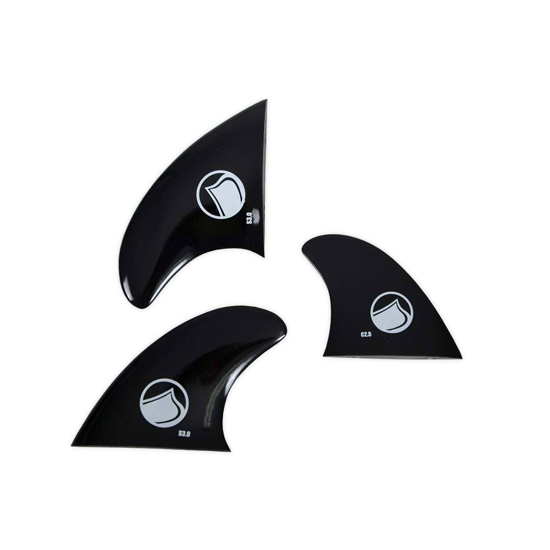 Three Surf Fin Kit 1/4-20 (black with logos) on a white background.