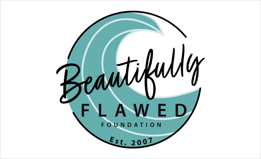 Beautifully Flawed Foundation logo in teal and black.