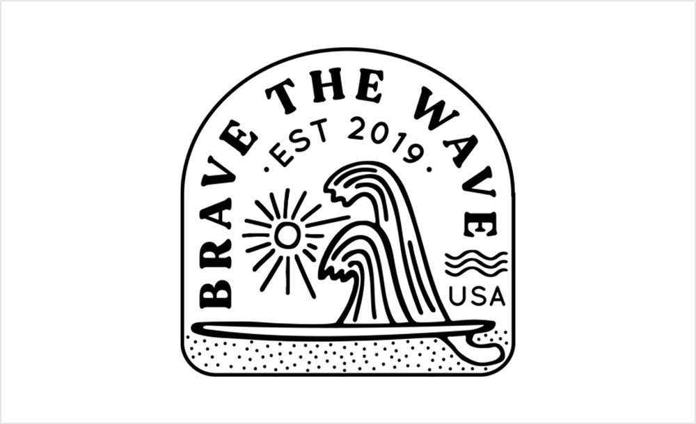 Brave the Wave logo in black.