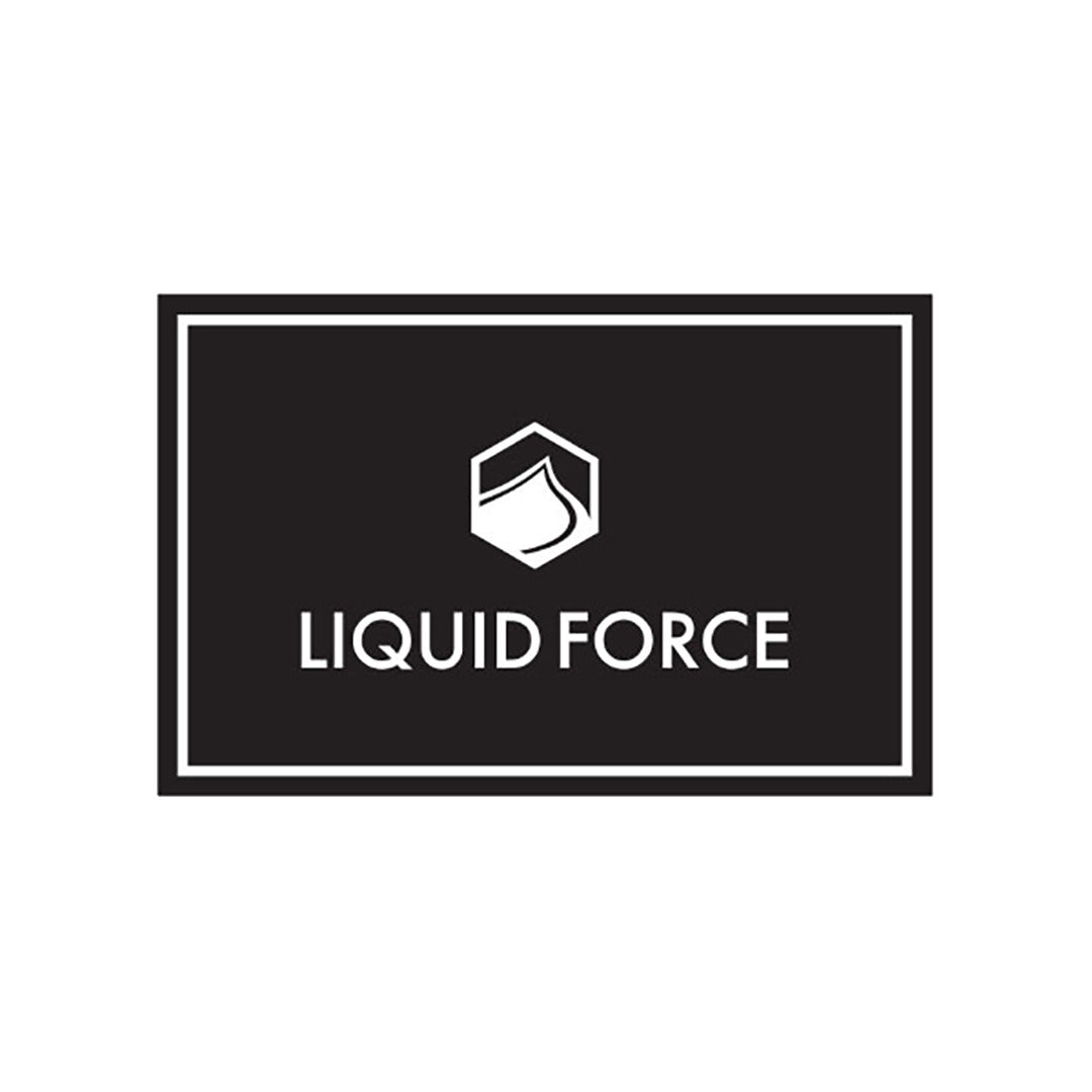 Hex Rubber Floor Mat features LIQUID FORCE logo and abstract icon in black rectangle. Great for doormats to the garage or boat storage.