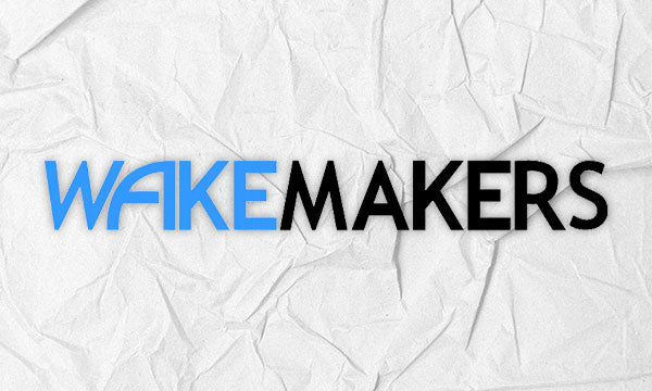 WakeMakers logo in blue and black.