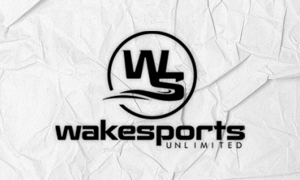 Wakesports Unlimited logo on a white textured background.
