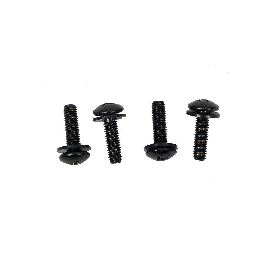 Four screws from an M6-21mm Metric Board Bolt Kit on a white background.