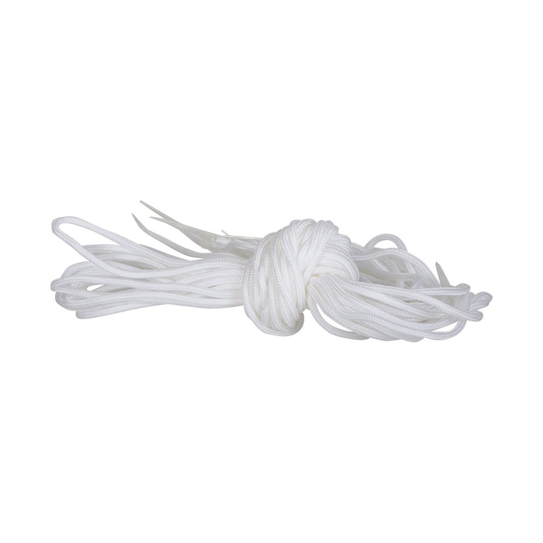 Lace kit: Replacement Binding Laces with black laces, clear aglets on white background.
