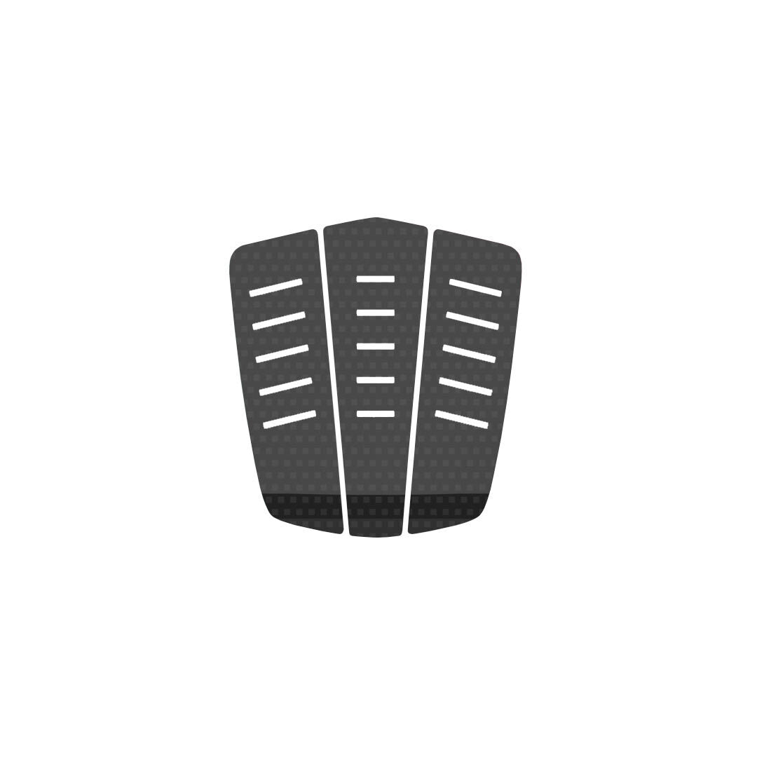 Sleek black replacement surf rear traction pads viewed from above.
