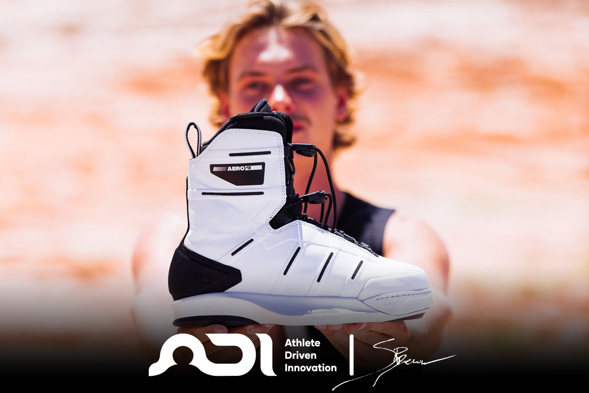 Liquid Force Aero 6X Binding Atomic 2026 - product 26 aero 6x white binding lifestyle - Liquid Force Lifestyle Image