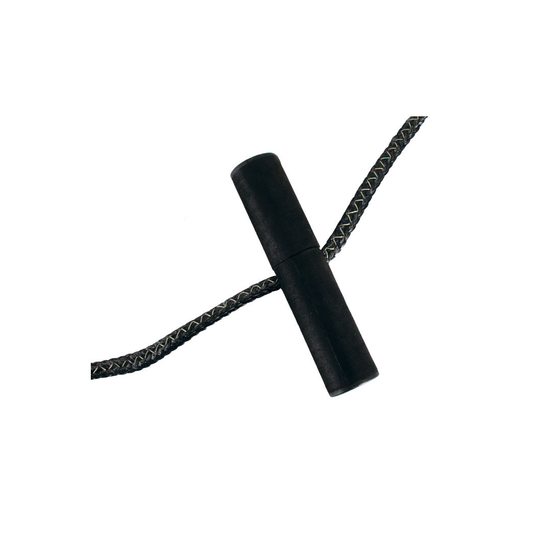 Black Adjustable T-Handle grip on textured black rope against a white background.
