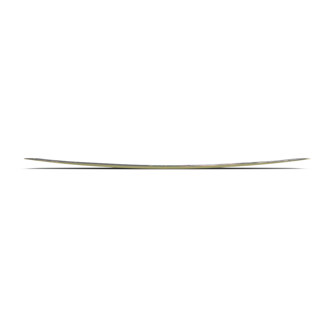 Side view of the 24 Butterstick, a thin, curved wakeboard on a white background.